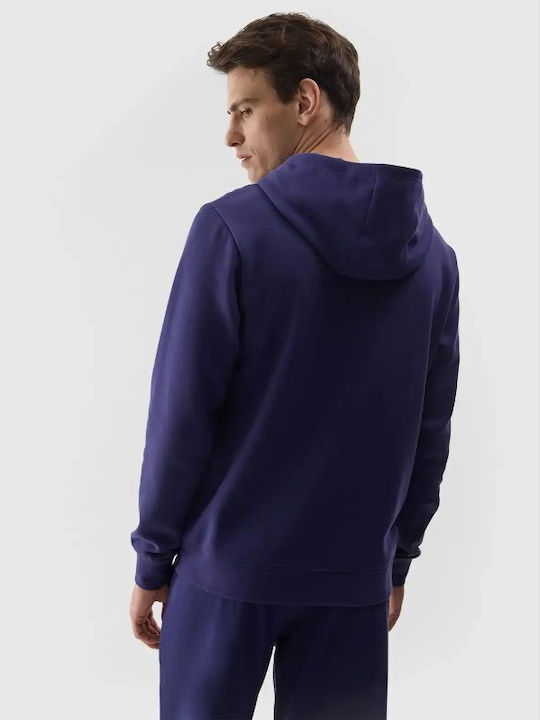 4F Men's Sweatshirt with Hood and Pockets Navy Blue