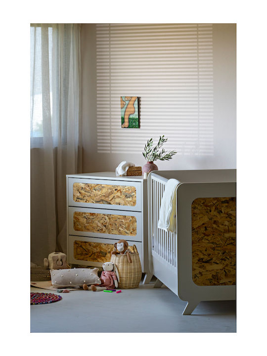 Atria Baby Kommode mit 3 Schubladen Braun 100x55x90cm