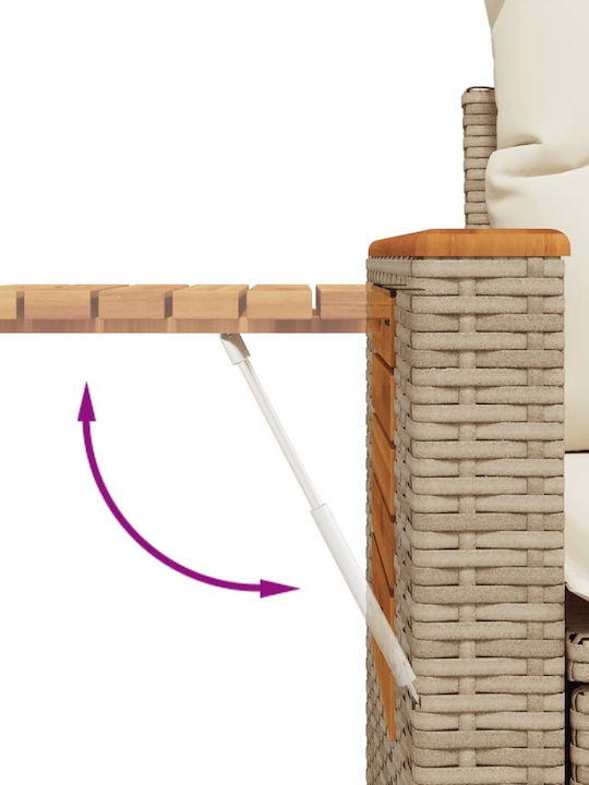 vidaXL Tree-Seater Outdoor Rattan Sofa with Cushions 55x55x69cm