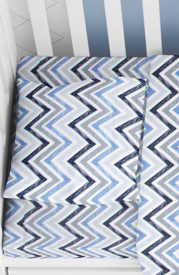 Dimcol Zic Zac Baby Cotton Pillowcase Blue 35x45cm