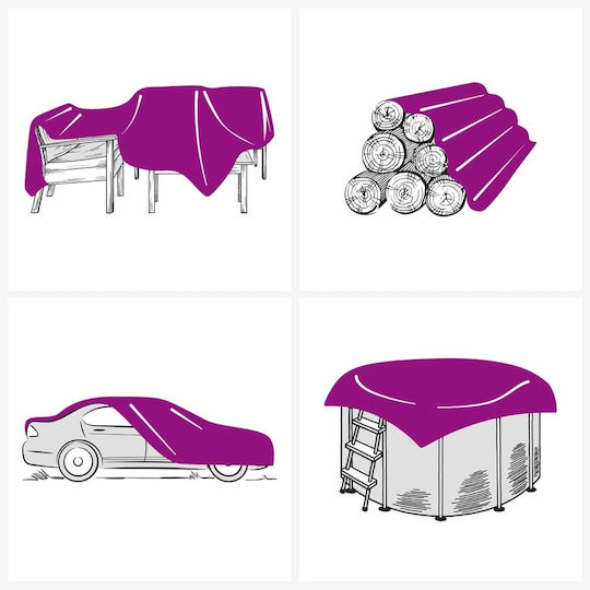vidaXL Waterproof Tarpaulin 600gr/m² 8x6m. Heavy Duty Gray
