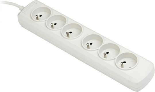 Active Jet 6gnu Steckdosenleiste 6 Positionen mit Kabel 3m Gray