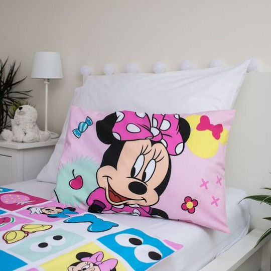 Disney Baby Bettbezug Set mit Kissenbezug Minnie Mouse Rosa 100x135cm.