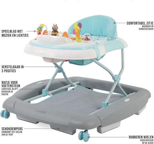 FreeOn Happy Piano Swing Baby Walker with Music for 6+ Months Pink