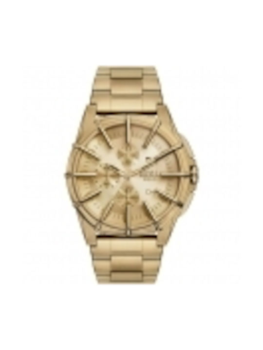 Diesel Watch Chronograph Battery with Gold Metal Bracelet