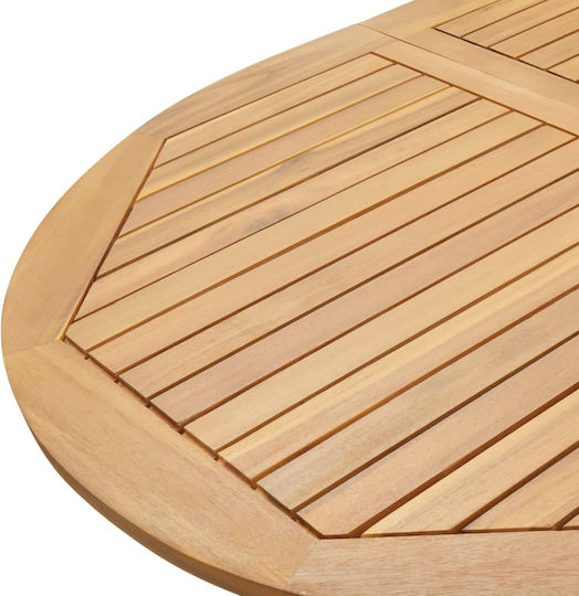 Outdoor Dinner Foldable Wood Table Natural 160x85x75cm
