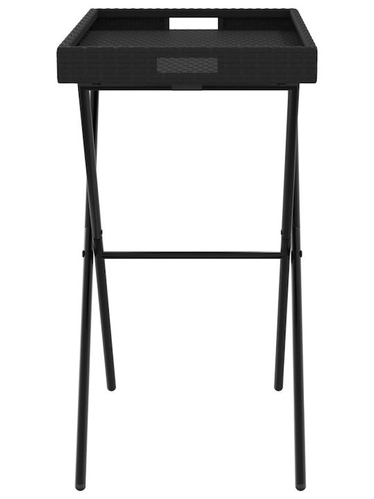 Tisch für kleine Außenbereiche Zusammenklappbar Schwarz 65x40x75cm