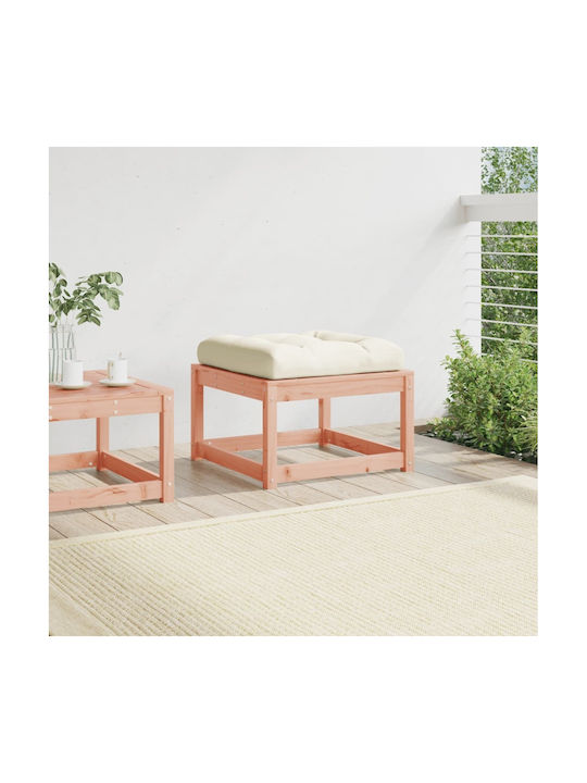 Wooden Cube Garden Stool with Cushion Brown 63.5x63.5x38cm