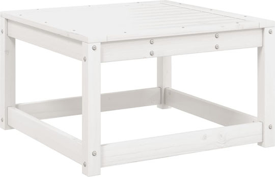 Wooden Cube Garden Stool with Cushion White 63.5x63.5x38cm