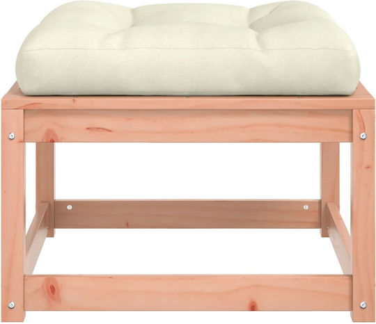 Wooden Cube Garden Stool with Cushion Brown 63.5x63.5x38cm