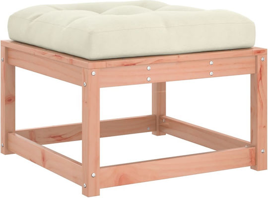 Wooden Cube Garden Stool with Cushion Brown 63.5x63.5x38cm