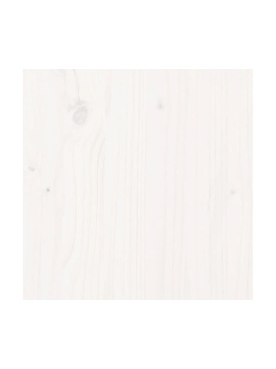 Wooden Cube Garden Stool with Cushion White 63.5x63.5x38cm