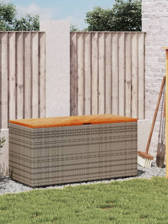 vidaXL Μπαούλο Αποθήκευσης Εξωτερικού Χώρου Rattan Μ110xΠ50xΥ54εκ.