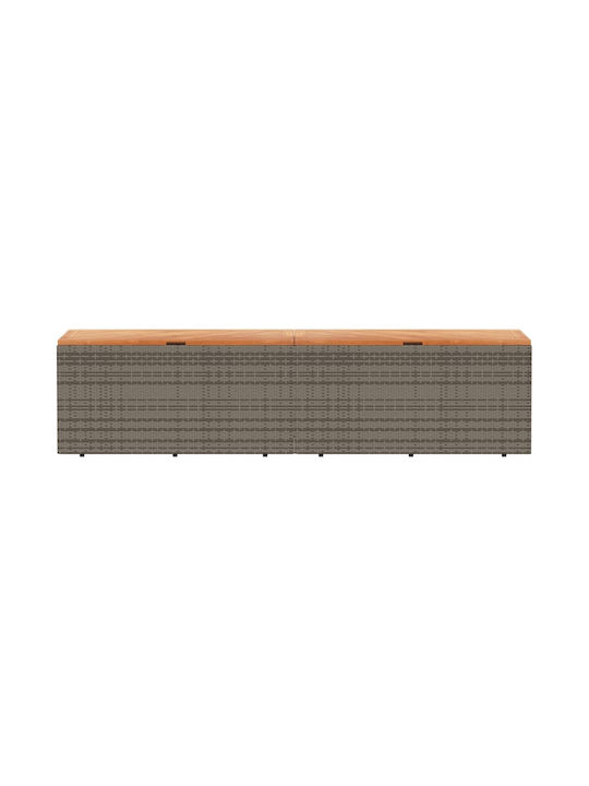 vidaXL Cutie de depozitare pentru exterior Rattan Gri L220xW50xH54buc