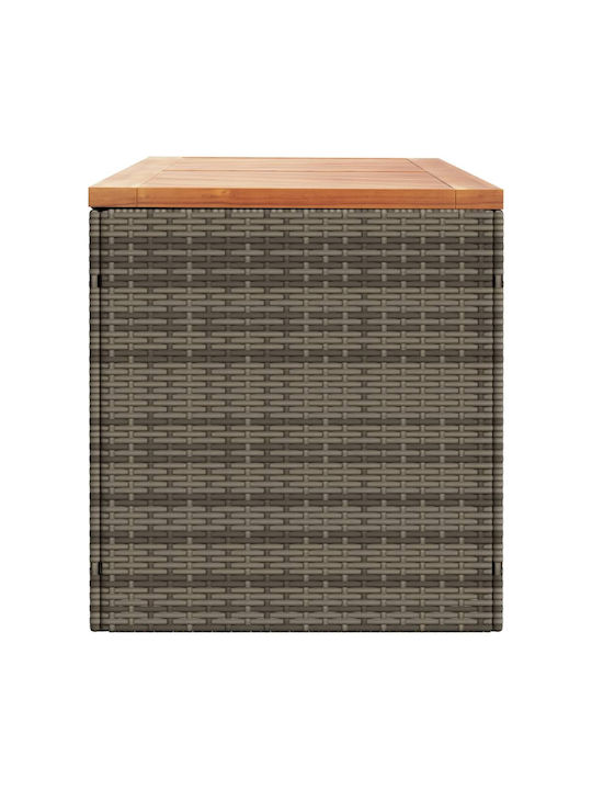 vidaXL Cutie de depozitare pentru exterior Rattan Gri L220xW50xH54buc
