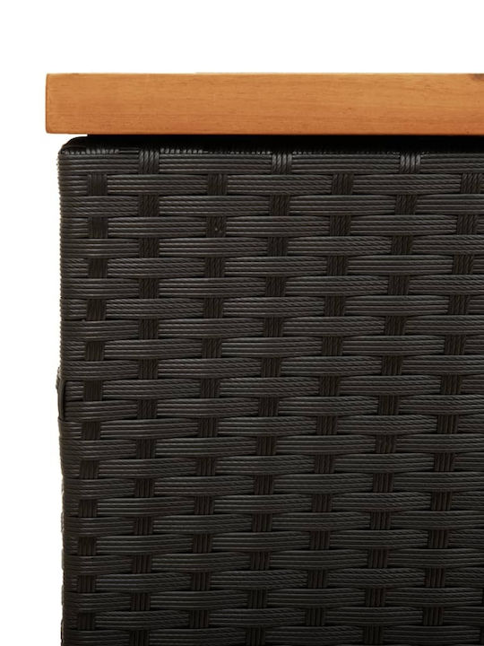 vidaXL Cutie de depozitare pentru exterior Rattan Negru L110xW50xH54buc
