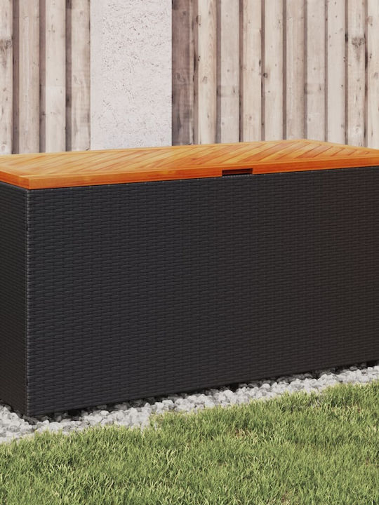 vidaXL Cutie de depozitare pentru exterior Rattan Negru L110xW50xH54buc