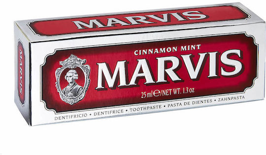 Marvis Cinnamon Mint Οδοντόκρεμα Χωρίς Φθόριο για Λεύκανση , Πλάκα , Τερηδόνα & Ουλίτιδα Cinnamon Mint 25ml