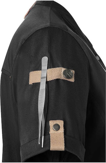 Karlowsky Coat Chef 100% Cotton made Female Black with Short Sleeve