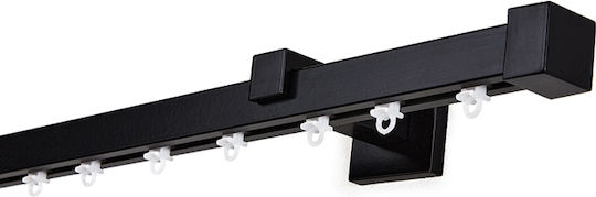 Anartisi One-Way Aluminum Curtain Track in Black Color 160cm