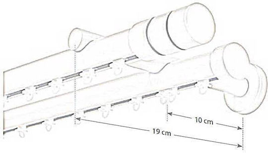 Anartisi Double Curtain Track Aluminum in Gold Color 200cm