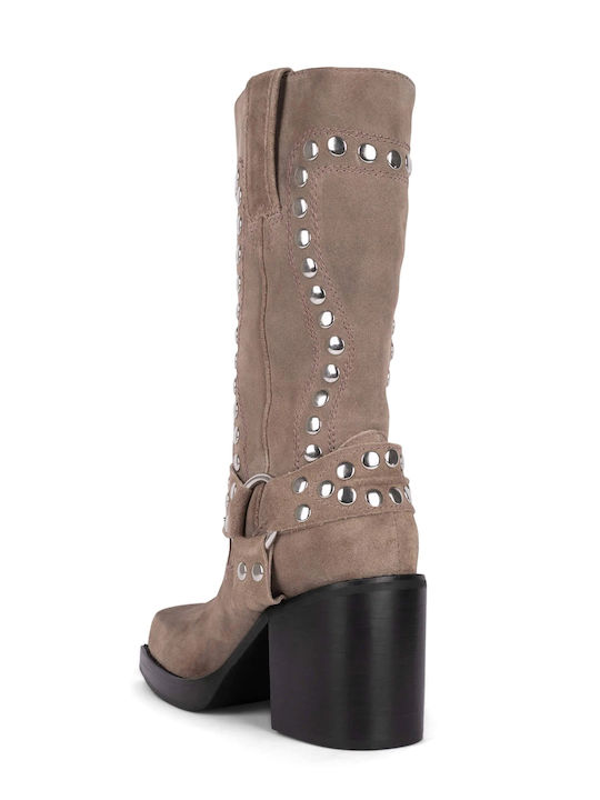 Jeffrey Campbell Stiefel Juvenile Stud Su - Taupe Stiefel (Women's Leather Taupe - 53JC045)