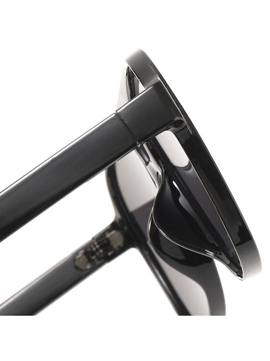 Techsuit Unisex Γυαλιά Ηλίου με Μαύρο Σκελετό και Μαύρο Polarized Φακό