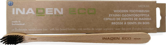 Inaden Eco Wooden Toothbrush Zahnbürste Mittel Schwarz