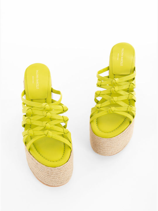 Paloma Barcelo Heel Sandals Zoe - Lime Mules & Παντόφλες , Πέδιλα (Γυναικείο Leather Lime - 82312)