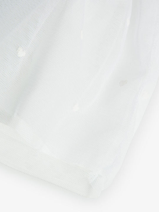 Rochie Fete Mâneca Scurtă Din Tulle Set Cu Chiloțel Alb