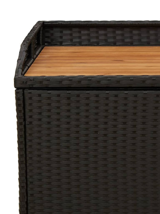 vidaXL Außenlagerbox Rattan Schwarz L100xB50xH52cm