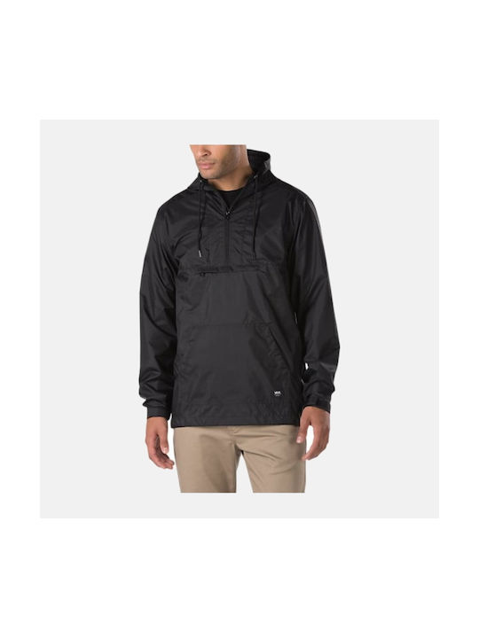 Vans Waterproof Kids Sports Jacket Short with Hood Black Washburne Anorak