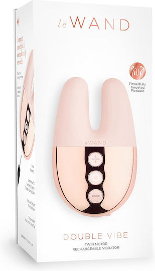 Le Wand Double Vibe Mini Κλειτοριδικός Δονητής 8.4cm Rose Gold