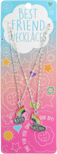 Gama Brands Double Necklace with Colorful Hearts Best Friends Rainbow Jewelry Game Best Friends Rainbow