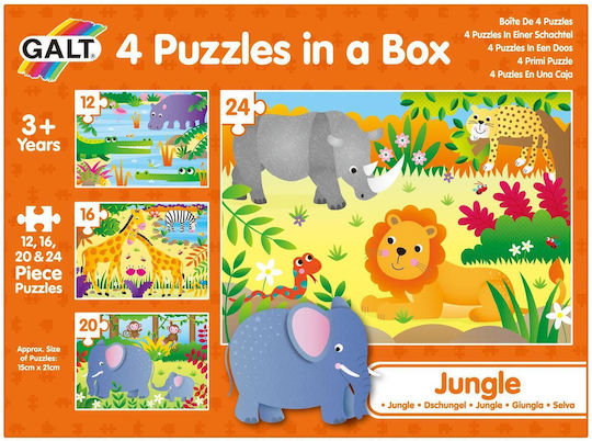 Детски Пъзел Jungle 4 in a Box 24бр Galt Toys