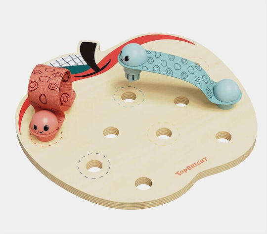 Top Bright Lacing Toy Apple Worms made of Wood for 18++ Months
