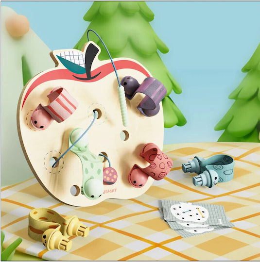 Top Bright Lacing Toy Apple Worms made of Wood for 18++ Months