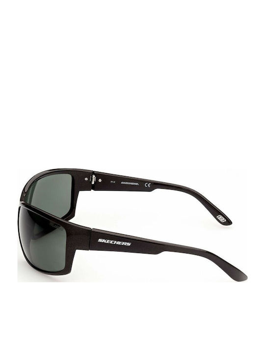 Skechers Men's Sunglasses with Black Plastic Frame and Green Lens SE6116 7001R