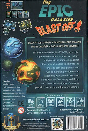 Board Game Tiny Epic Galaxies BLAST OFF! for 2-4 Players 9+ Years Old (EN) Gamelyn