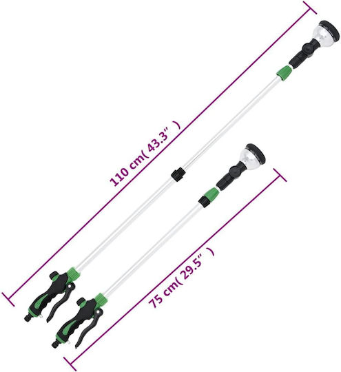 Vidaxl Teleskop-Spritzgestänge mit 10 Funktionen 75-110 cm - Schwarz