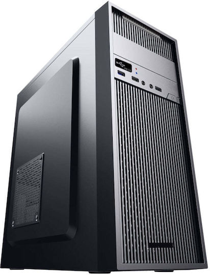 Powercase 173-G04 Midi Tower Κουτί Υπολογιστή Μαύρο