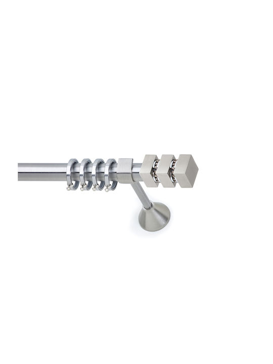 Anartisi Metallic Curtain Pole Santorini 2 Single Φ25mm 160cm Nickel Satin