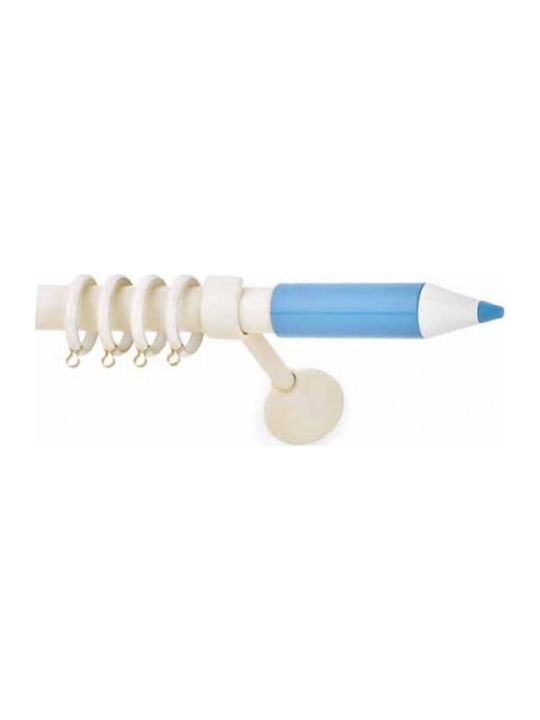 Anartisi Metallic Curtain Pole Pencil Single Φ25mm 160cm Ecru Blue