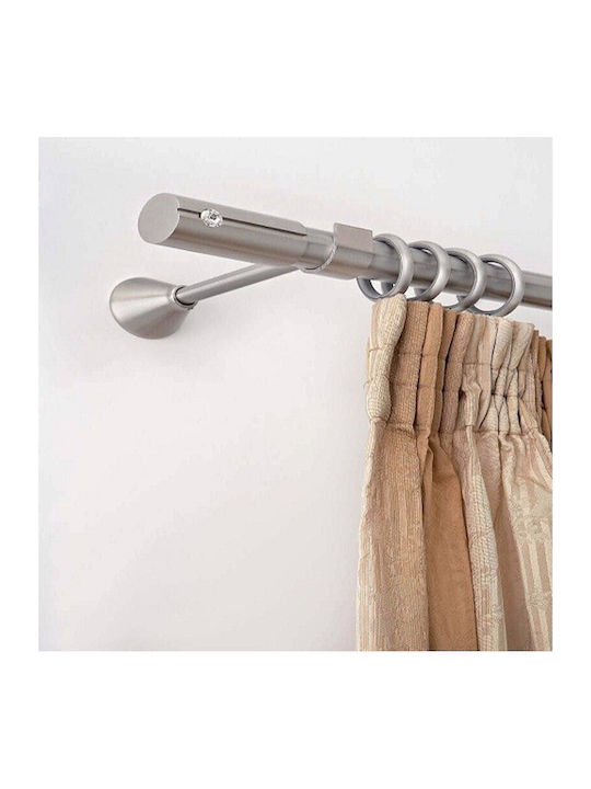 Guy Laroche Metallisch Vorhangstange Bianco Einfach Φ25mm 160cm Silber