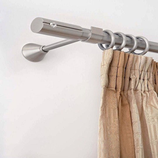 Guy Laroche Metallisch Vorhangstange Bianco Einfach Φ25mm 160cm Silber