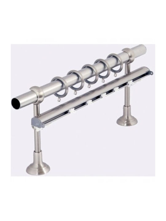 Guy Laroche Metallisch Vorhangstange Elegance Doppel mit Schiene Φ25mm 160cm Silber