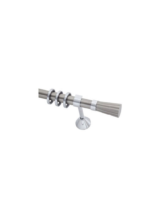 Guy Laroche Metallisch Vorhangstange Elegance Doppel mit Schiene Φ25mm 160cm Silber