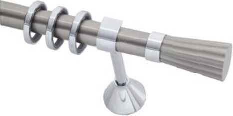 Guy Laroche Metallic Curtain Pole Elegance Double with Rail Φ25mm 160cm Silver