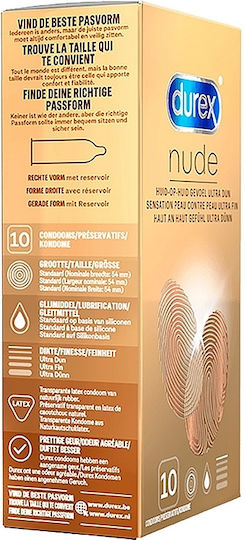 Durex Προφυλακτικά Nude 10τμχ 54mm