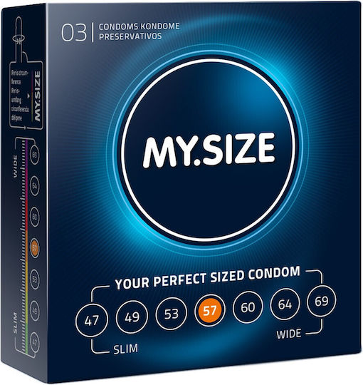 My Size Презервативи 57мм 3бр 57мм за Големи Размери Natural